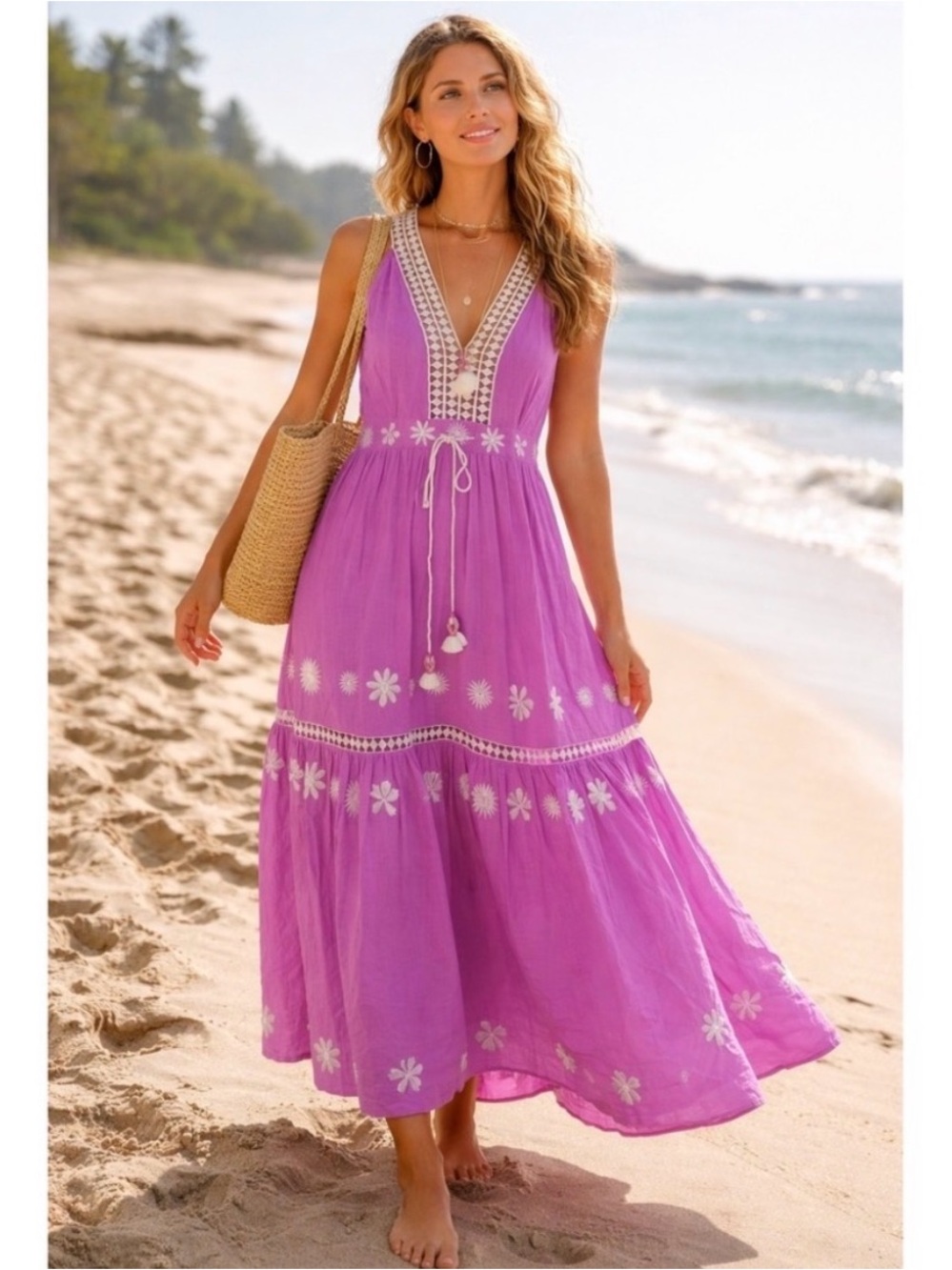Sleeveless Embroidered Maxi Dress from Z&L